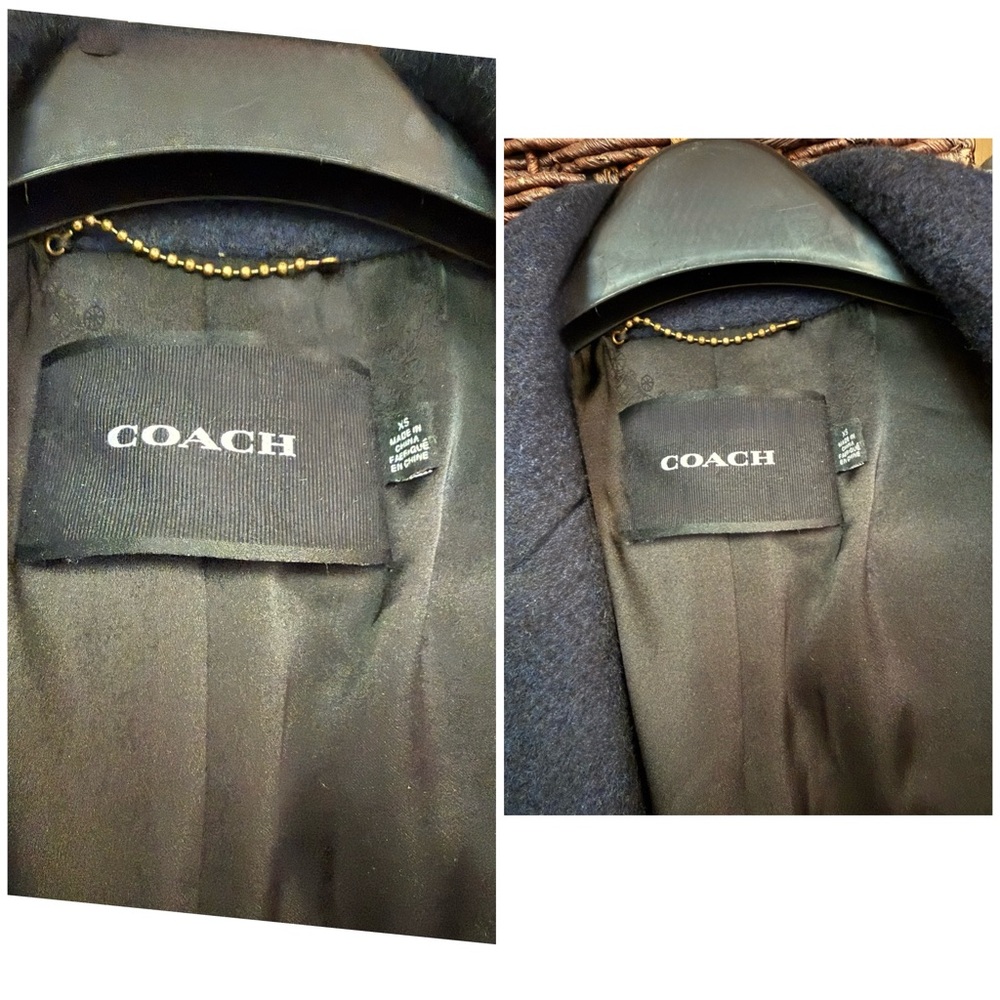 MAXI ⭐️ COACH 2 PURSE 👛 pockets, wool, EUC VINTAGE collector piece NAVY - Picture 12 of 15
